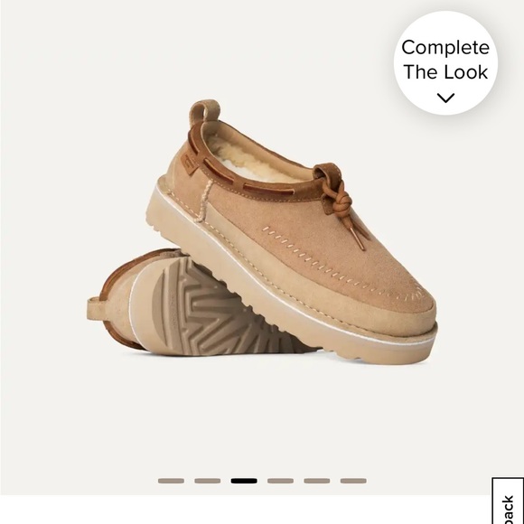 UGG Tasman Crafted Regenerate Beige Suede Moccasin Slippers - Picture 4 of 4